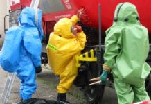 Abschnitts-Atemschutzübung mit Kesselwaggon in Enns