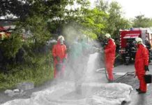 Einsatzübung mit gefährlichen Stoffen