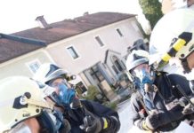 Abseilübung aus großen Höhen