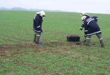 Aufräumungsarbeiten nach Verkehrsunfall